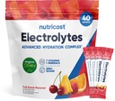 Nutricost Electrolytes Complex, Fruit Punch Aroma, 40 Stickpacks - Advanced Hydration Complex