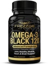 FREZZOR Omega 3 Capsule de ulei Mussel cu vârful negru - verde, fabricate în Noua Zeelandă, UAF1000+, fără gust de pește, 120 Conte (Pachet de 1)