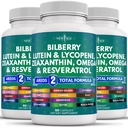 NOU Age Eye Health Vitamine cu Bilberry Lutein & Zeaxanthin Licopen Resveratrol extract de semințe de struguri Astaxantină - Vitamină oculară - 180 Conte