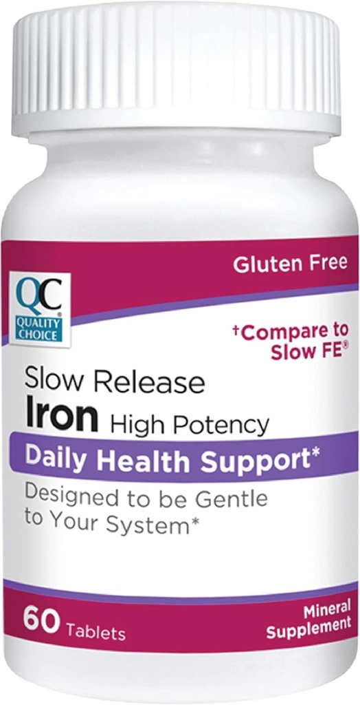 Cality Choice Iron High Potence comprimate de eliberare lentă, 45mg, 60 Tabete fiecare (Pachet de 9)