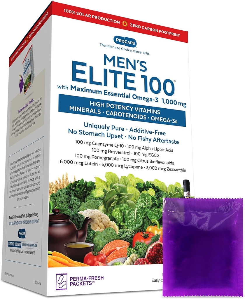 ANDREW LESSMAN Multivitamine - Elite-100 masculine cu Omega-3 1000 mg 30 Pachete  Fără aditivi