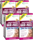 Nutritie aplicata mai lunga parul si unghiile mai puternice - 60 lichid moale-Gels, pachet de 4 - Biotina, Siliciu si Colagen - 120 serviri