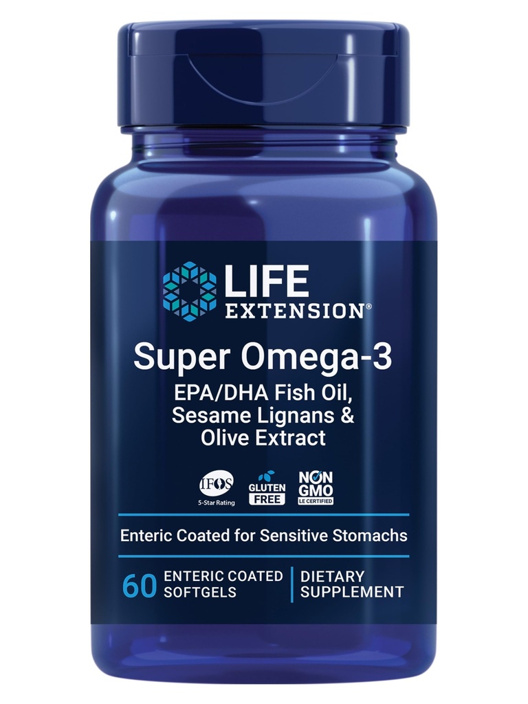 Life Extensie Super Omega-3 Ulei de pește EPA/DHA, Sesame Lignans & extract de măsline 