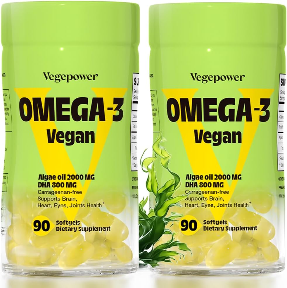 Vegan Omega-3 DHA Suplimente - Premium Fish Oil Alternative de la Algae Oil 