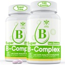 Complex de vitamina B fără zahăr cu metil B12, metilFolat, B6, B1, B2, B3, disipare rapidă Supliment complex B metilat foarte biodisponibil pentru nivele energetice, Sistem Neural, Vegan,180 comprimate