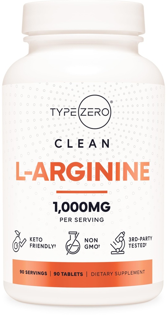 Tip Zero L-Arginină 90 comprimate 1000 mg per Serving - non-GMO