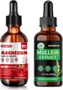 Bundle - Extract lichid de glicinat de magneziu și de frunze de Mullein - suport de relief pentru stres și suport respirator