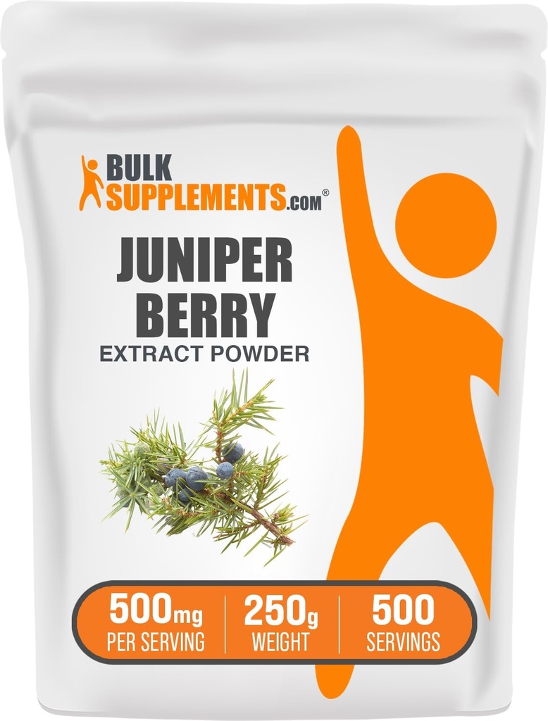 BulkSupplements.com Juniper Berry Extract pulbere - de la Juniper Berries, Juniper Berry Powder - Gluten gratuit, 500 mg pe Serving, 250g (8,8 oz) (Pachet de 1)
