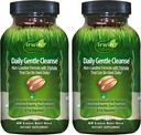 Irwin Naturals Daily Gentle Cleanse - 60 lichid Soft-Gels, pachet de 2 - Formula non-laxativă cu Triphala