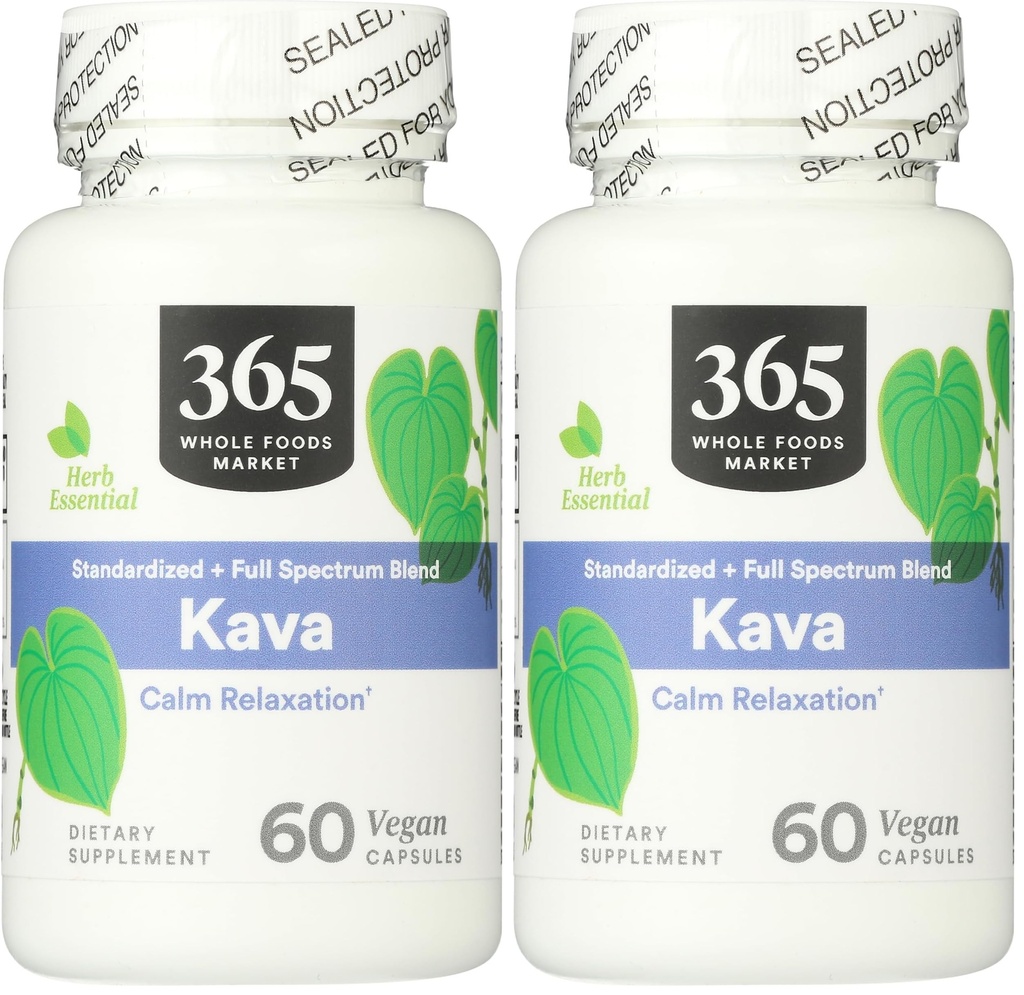 365 De Whole Foods Market, Kava, 60 Count (Pachet de 2)