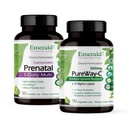 Emerald Labs Bundle with prenatal 1-Daily Multi (60 Veg Caps) & PureWay-C (90 Veg Caps) - Prenatal Multivitamine with Methylated Folate, Iron & More* - Vitamina C Supplement with R-Alpha Lipoic Acid*