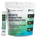 Dr. Berg Sports Hydration Electrolytes Powder w/Mai mult sare (Pink Himalayan) - 30 Keto Electrolytes Packets pulbere w/a Delicious Salty Raspberry & Lemon Flavor - Include 1000 mg de potasiu