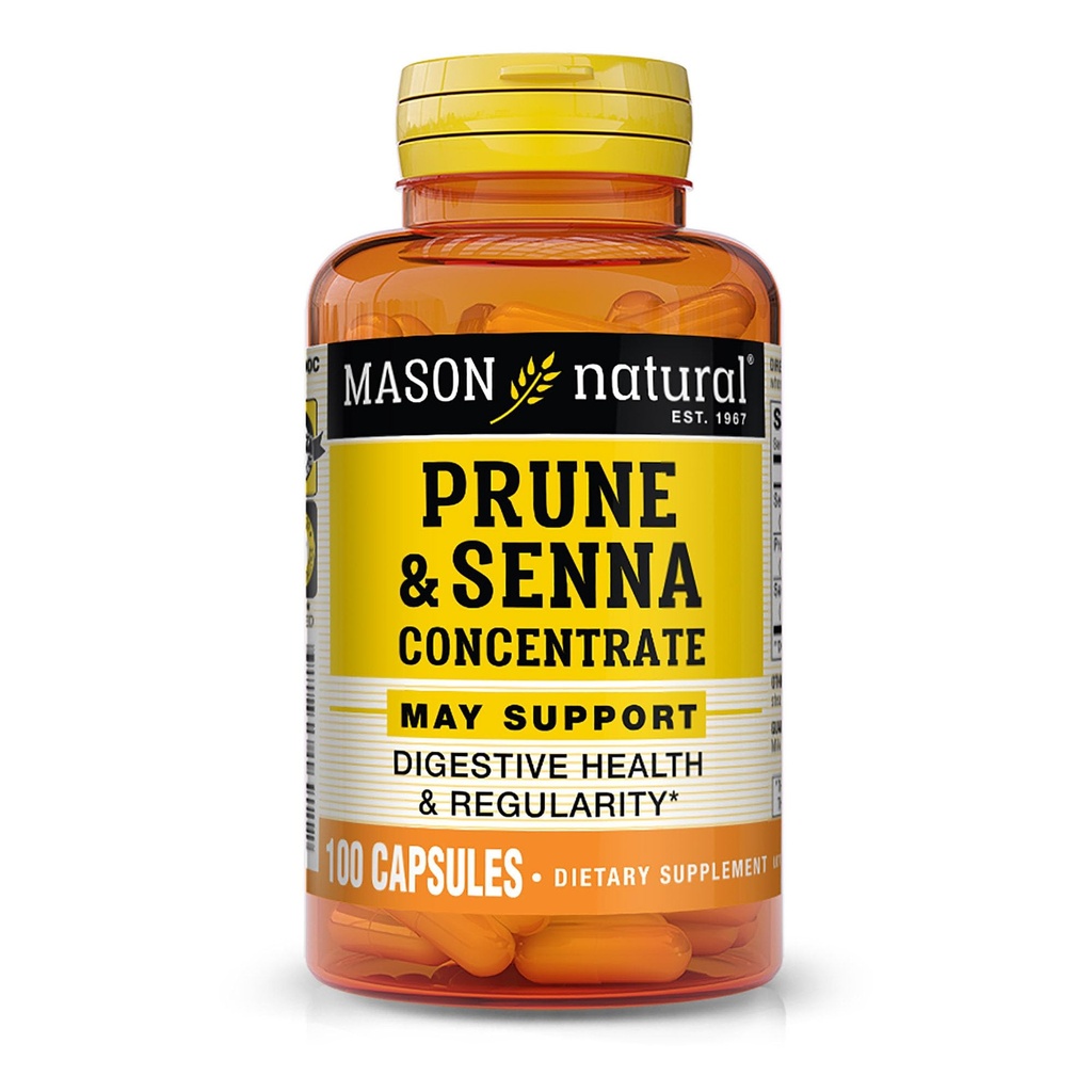 MASON NATURAL Prune Senna concentrat, naturale legume laxative pentru regulatitate şi susţine funcţii intestinale şi digestive, 100 capsule