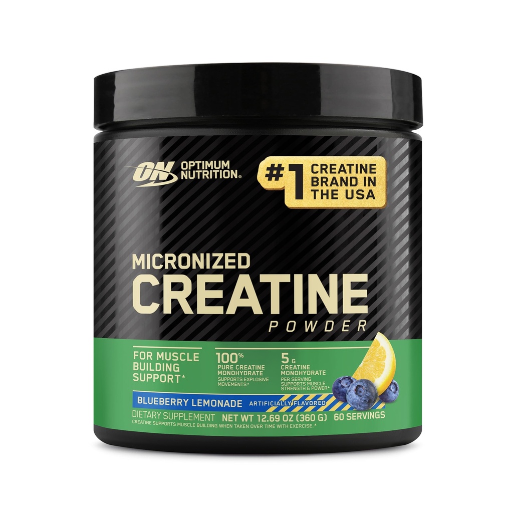 Optimum Nutriție Micronited Creatină Monohidrat pulbere, Blueberry Lemonade Creatina, 60 Serviri, 360 Grams (Packaging May Vary)