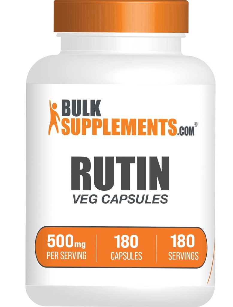 BulkSupplements.com Rutin 500mg Capsule - de la Saphora Japonica, Rutin Supliment, Rutin Pastile - Antioxidanti Supliment - Vegan & Gluten Free, 1 Capsule per Servire, 180 Capsule Veg