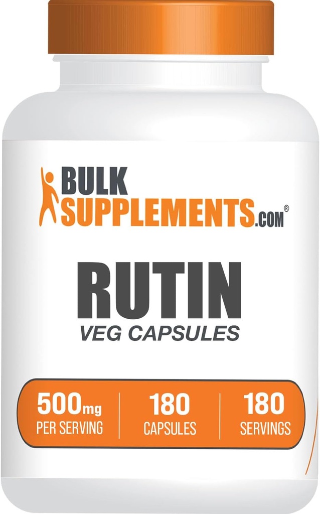 BulkSupplements.com Rutin 500mg Capsule - de la Saphora Japonica, Rutin Supliment, Rutin Pastile - Antioxidanti Supliment - Vegan & Gluten Free, 1 Capsule per Servire, 180 Capsule Veg
