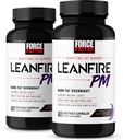 Force Factor LeanFire PM, Pastile de pierdere în greutate pentru femei și bărbați, Fat Burner și pastile de pierdere în greutate peste noapte pentru a arde grăsime, Boost Metabolism, cu Melatonina, 60 Conte (Pachet de 2)