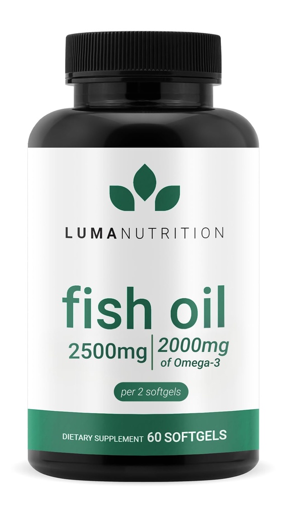 Lumia Nutritie Omega 3 Suplimentul ulei de pește - extra Putere 2500mg - 2000mg EPA & DHA - Creier și inima Sănătate - 60 Softgels