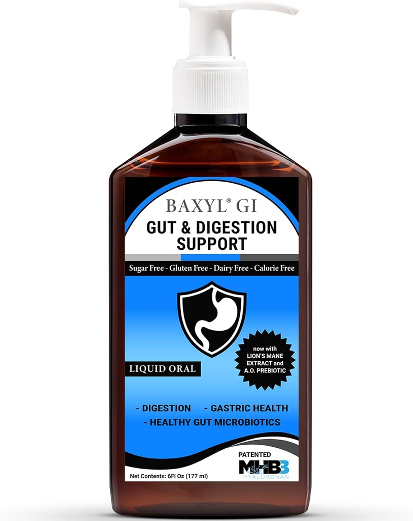 BAXYL® GI - Digestion, Digestive Aid & Stomac Relief - GERD (Acid Reflux), IBS, Cohniss - (Patentat Formula, Organic, Vegan, Made in USA) 