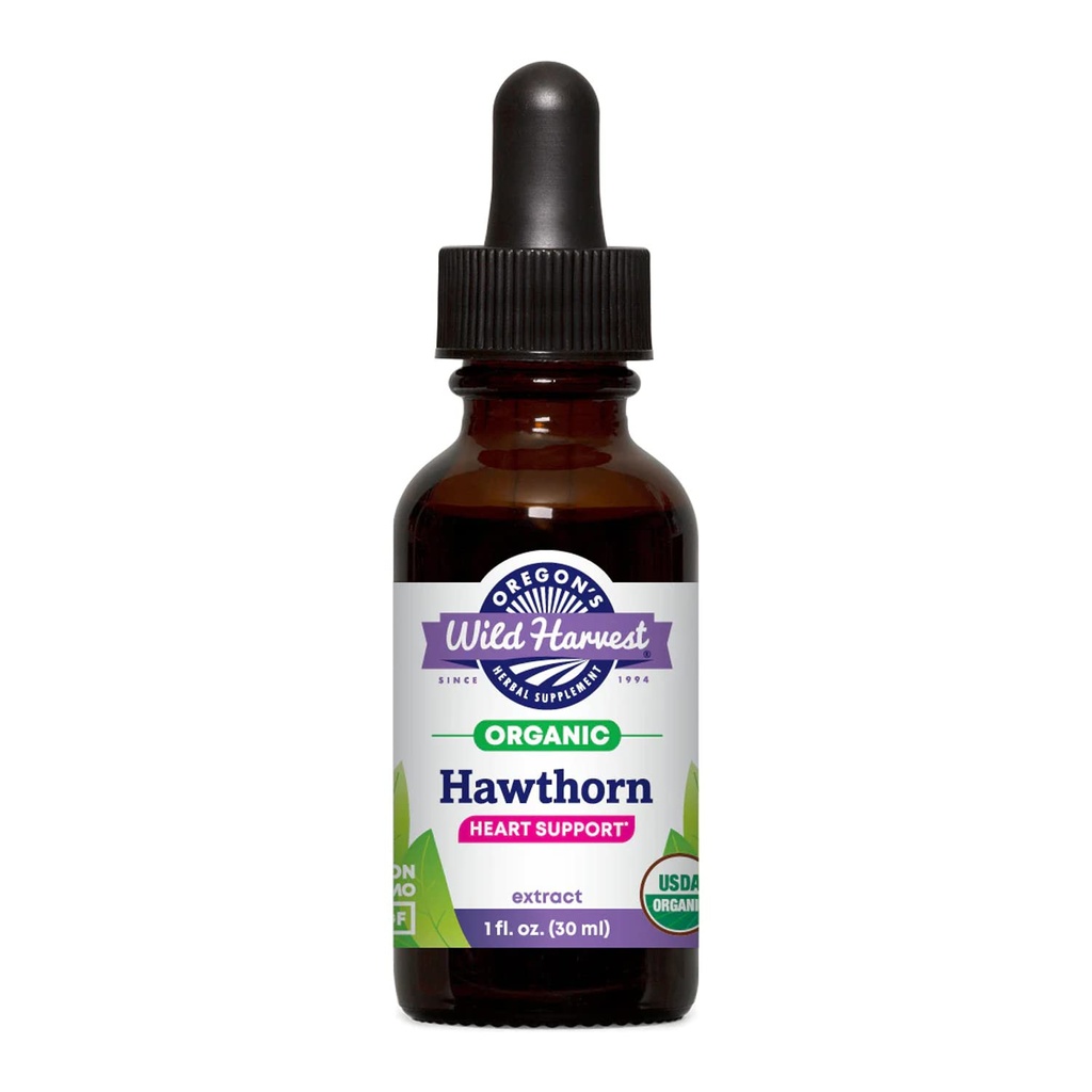 Oregon Wild Harvest 1:2 Extract de Hawthorn organic proaspăt, 1 Ounce lichid