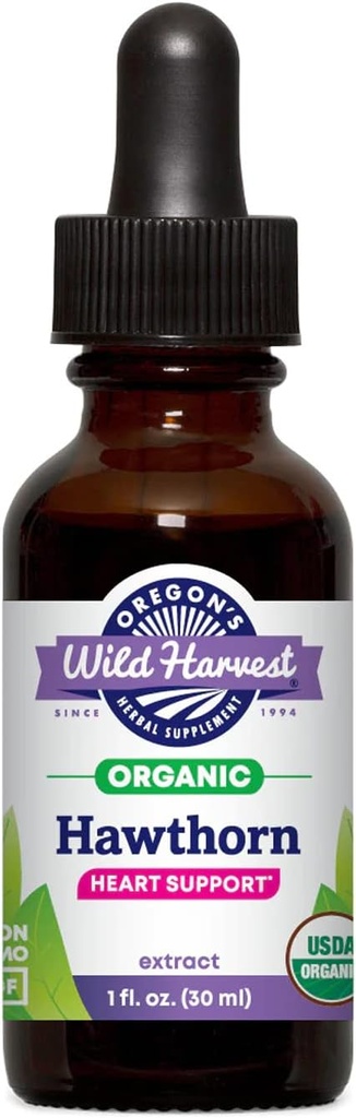 Oregon Wild Harvest 1:2 Extract de Hawthorn organic proaspăt, 1 Ounce lichid
