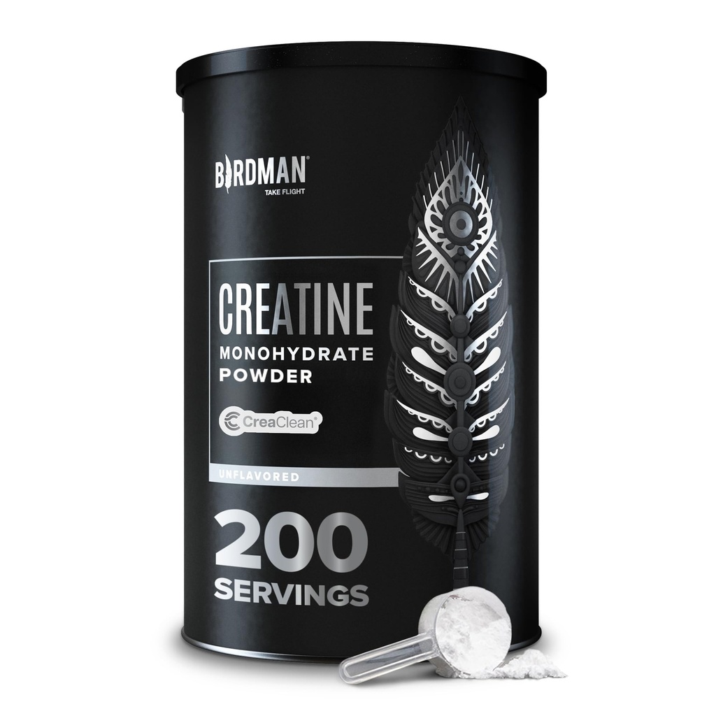 BIRDMAN Micronited Creatin Monohidrat pulbere, Recuperare musculara, Cafeina Gratuit, Creatina Pre Workout, Vegan, Post Workout, Gluten gratuit, Zahăr gratuit 