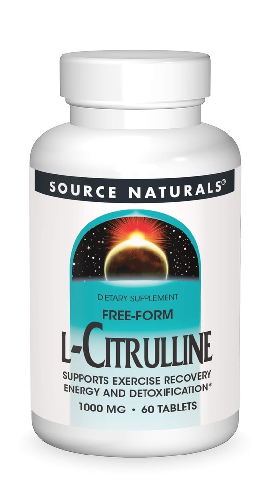 Sursa Naturals L-Citrulline - Susţine recuperarea exerciţiilor fizice, energie şi detoxifiere*, 1000 mg - 60 comprimate