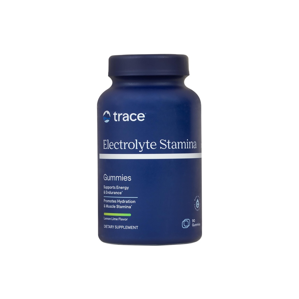 Trace Minerals Electrolyte Stamina Gummies - Convenabil Electrolit Supliment care susține hidratarea - Sprijină energie optimă - Rezistență musculară - Vegan - Lămâie - 90 Conte (30 Servings)