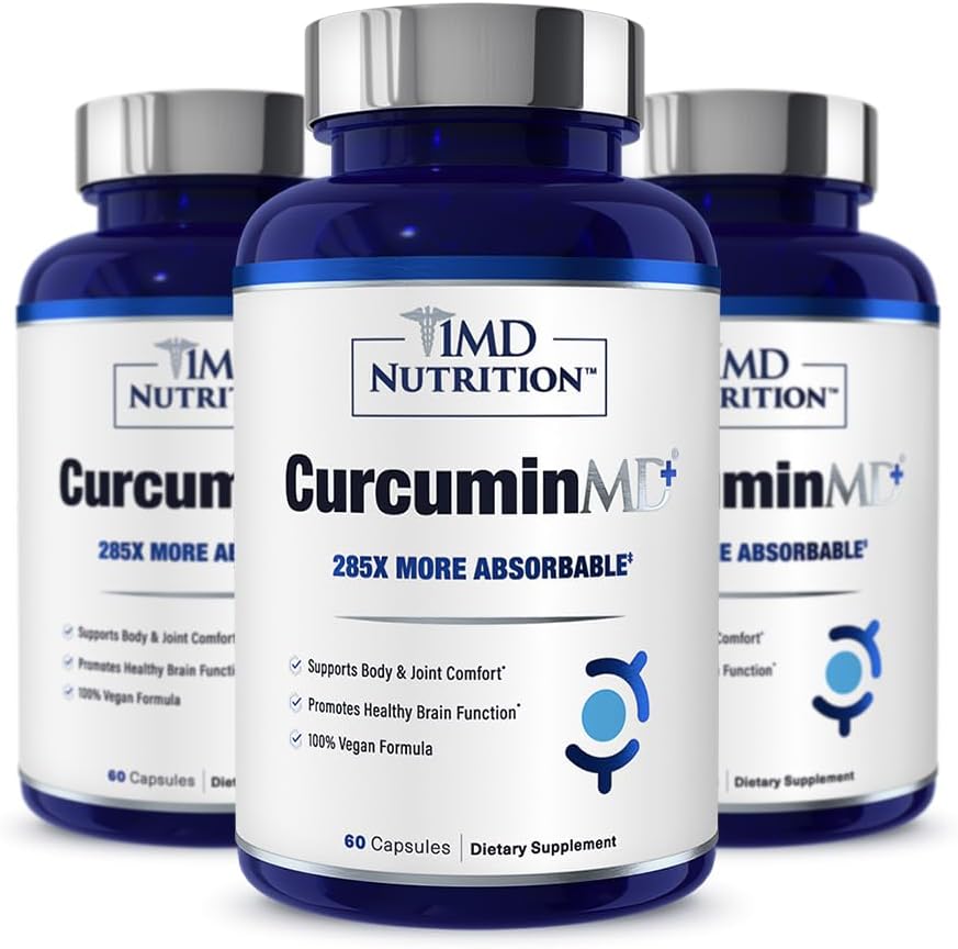 1MD Nutritie CurcuminMD Plus - Curcumina turmerica cu Boswellia Serrata - 285x mai absorbabil 
