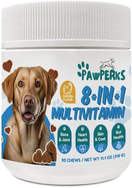 8-in-1 Dog Multivitamine pentru sănătate comună, Probiotice și enzime digestive 