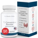 Dr. Westin Childs - Booster de conversie T3 - Suport tiroidian pentru femei cu hipotiroidism & Hashimotos - Iod, Ashwagandha, extract de Guggul, Seleniu & Complex de zinc - 60 Serviri