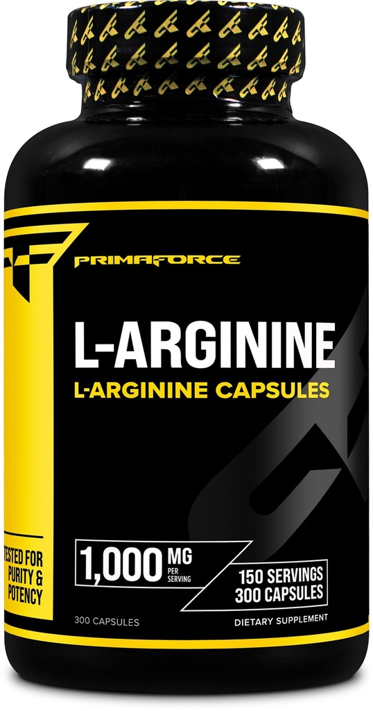 Primaforce L-Arginină (300 capsule, 150 serviri / 1000 mg L-Arginină per servire) 