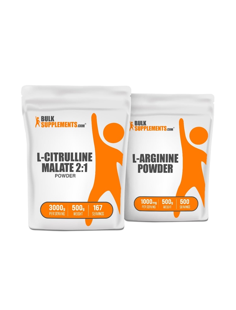 BulkSupplements Citruline Malate 2:1 500g + L-Arginină 500g Bundle