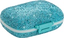 Travel Pill Container Medicina Organizator Daily Purse Pilula Case drăguț supliment Vitamina cutie mici buzunar Pilula Holder Mini Pill Organizator pentru Supliment (albastru)