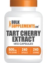 BulkSupplements.com Tart Extract de cireşe capsule- Tart Cherry Supliment, Tart capsule de cireşe 500mg - Antioxidant sursă, Gluten gratuit, 1 capsulă per Serving, 240 Veg capsule (Pachet de 1)