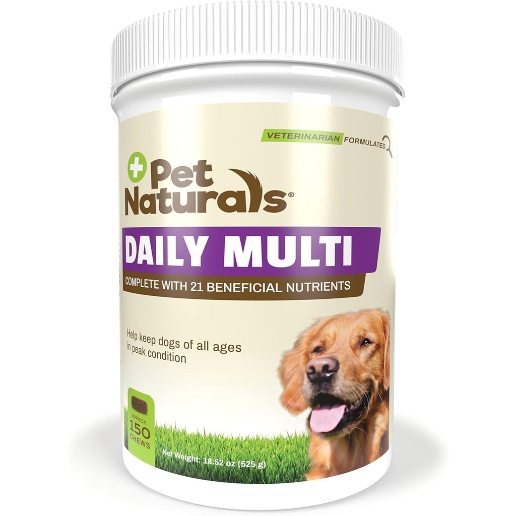 Animale de companie Naturals Daily Multivitamine pentru câini, Veggie Aroma, 150 Chews - Chews Yummy cu Aminoacids, și antioxidanți - susține energie, funcții metabolice și wellness animale de companie