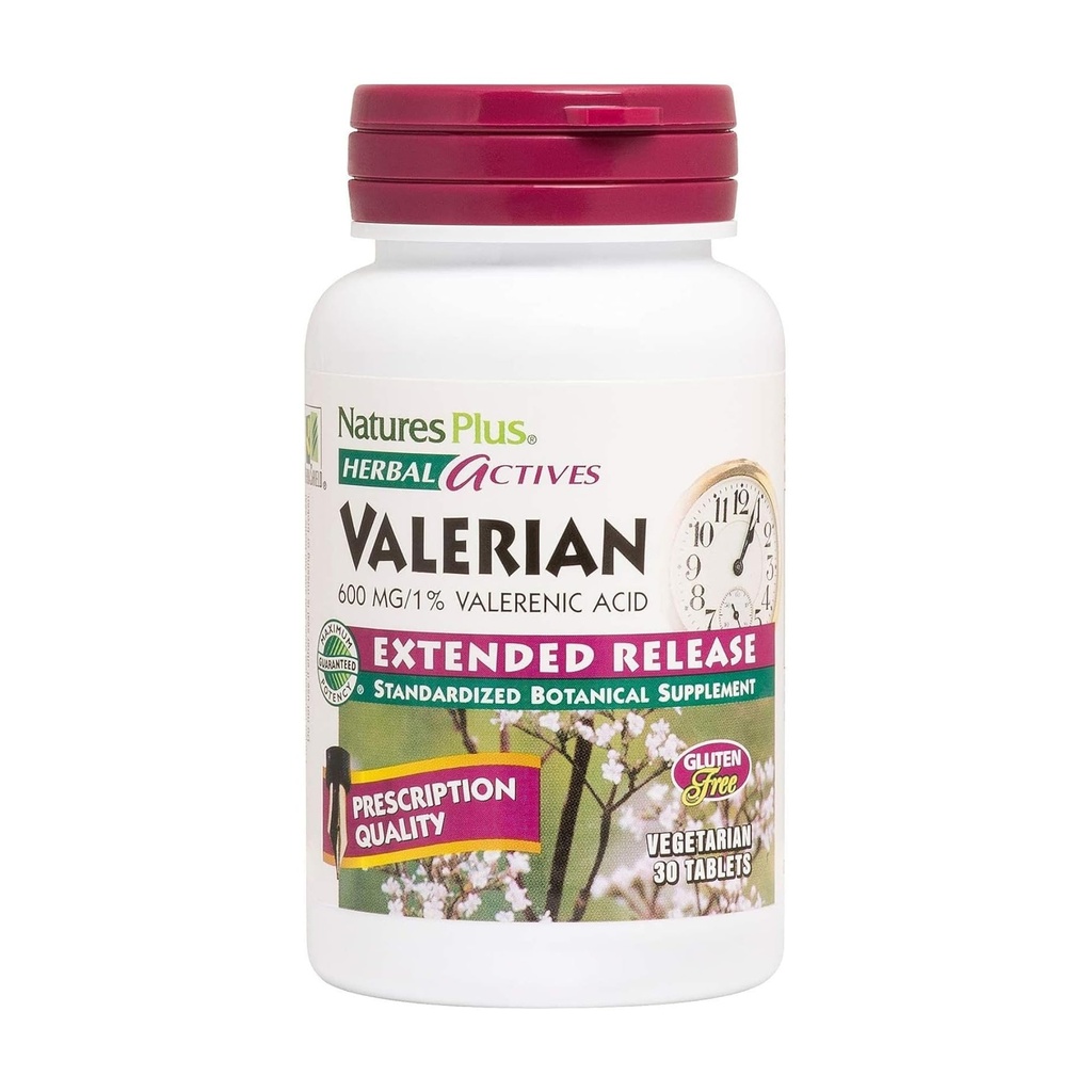Naturas Plus Herbal Active Valerian comprimate extinse de eliberare - 600 mg, 30 comprimate Vegan - vegetarian, gluten-free - 30 Serviri