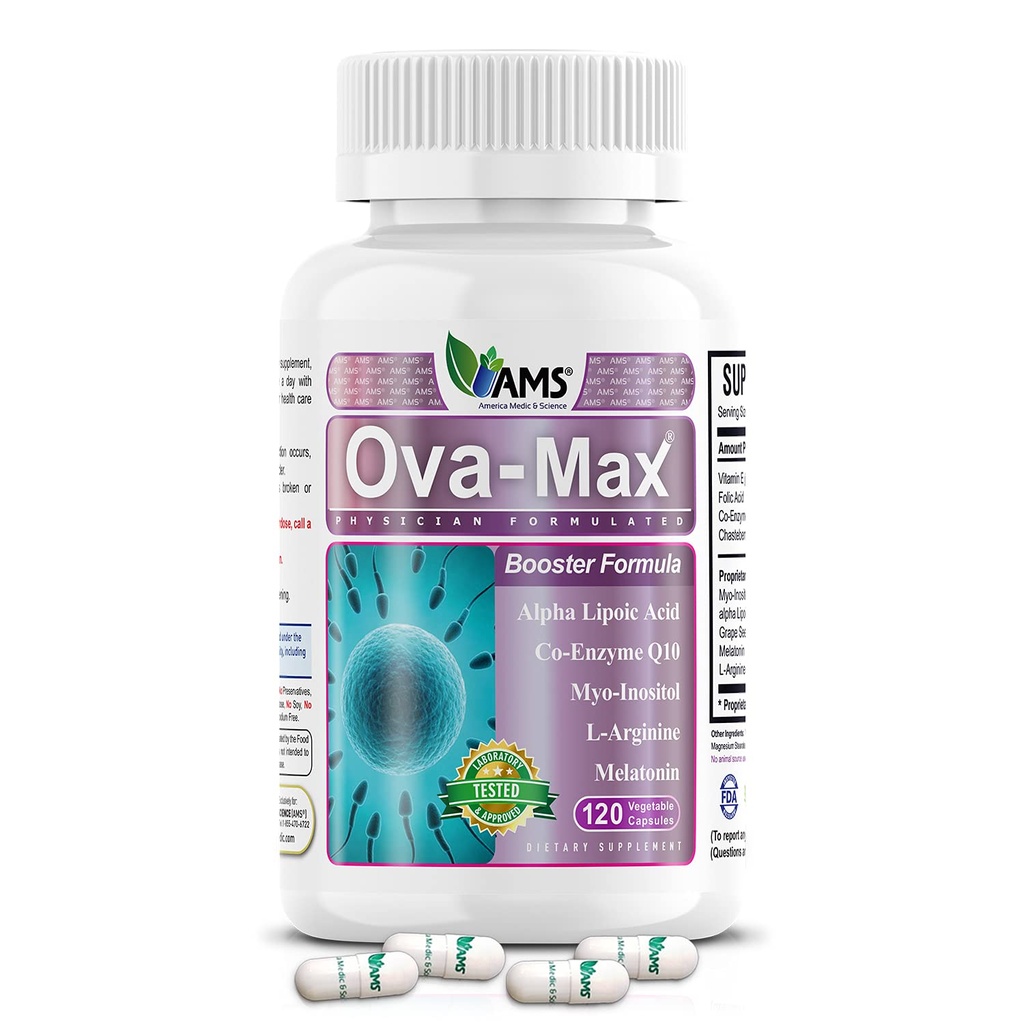 America Medic & Science OVA-Max Vitamine prenatale pentru femei (120 capsule) stimulează fertilitatea și ovulația 