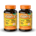 American Health Ester-C 500 mg cu Citrus Bioflavonoids - 120 capsule (Pachet de 2) - 24-Hour Immune Support - non-GMO, Gluten Free - 120 Total Servings