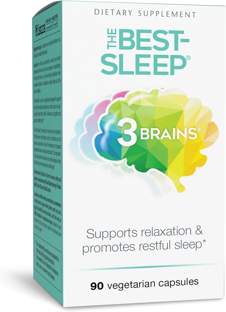 Natural Factors 3 Brains, The Best-Sleep, Supports Relaxation & Restful Sleep, Vegan, 90 Capsules