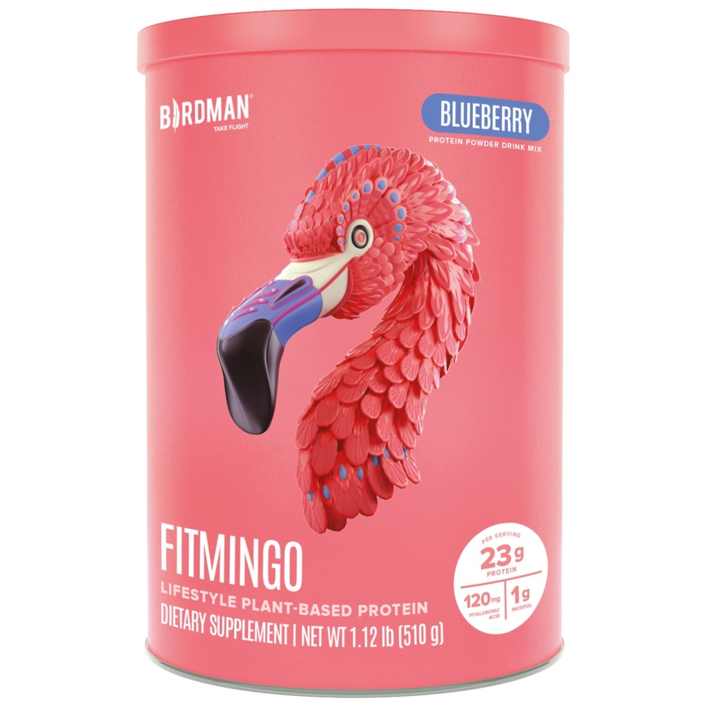 BIRDMAN Fitmingo Vegan Pulbere de proteine cu Inositol, Colagen Boosters, Acid hialuronic și vitamine 
