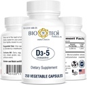 Vitamina D3 (D3-5 5k UI, 250 Veg)