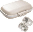 1Pack Travel Pill Organizator, 8 Compartimente Caz pilula portabil, cutie pilula mica pentru Pocket Purse Portable Medicine Vitamina Container Bej