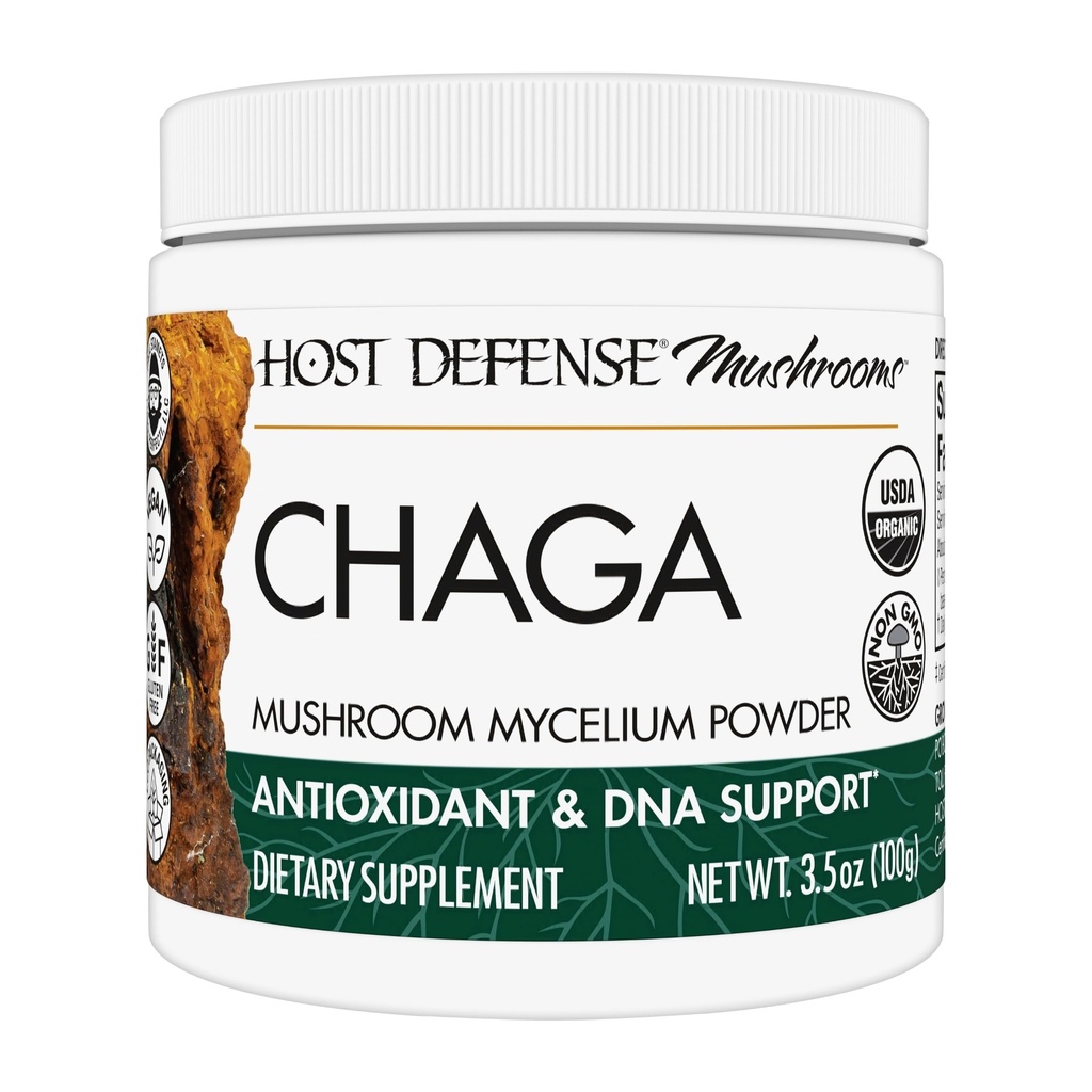 Pudră Chaga de apărare gazdă - Supliment de sprijin sistem imunitar - Chaga Mushroom pulbere pentru suport activ antioxidant - Supliment ciuperci dietetice - 3.5 oz (66 Servings) *