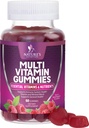 Gume multivitamine pentru adulti cu vitamine A, C, D, B12 - Gummy Multivitamine pentru suport nutritional zilnic cu vitamine si minerale pentru femei si barbati, Natura Multi VIT Vitamine - 60 Gume