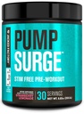 Jacked Factory Pumpsurge Caffeine Free Pre Workout pentru bărbați și femei - Nootropic Booster & Stim Free Pre Workout - Pompe intensive, focus îmbunătățit - 30 Serviri, căpșuni Lemonade