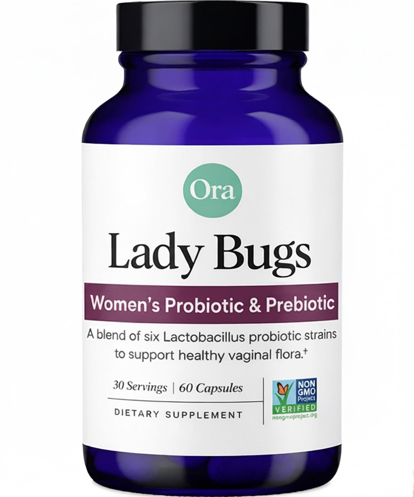 Ora Prebiotice organice și Probiotice pentru femei - Lactobacillus pentru Vaginal Health & Candida Support, Conține 16 miliarde CFU, 6 tulpini - 1 lună de aprovizionare, 60 Vegan capsule probiotice