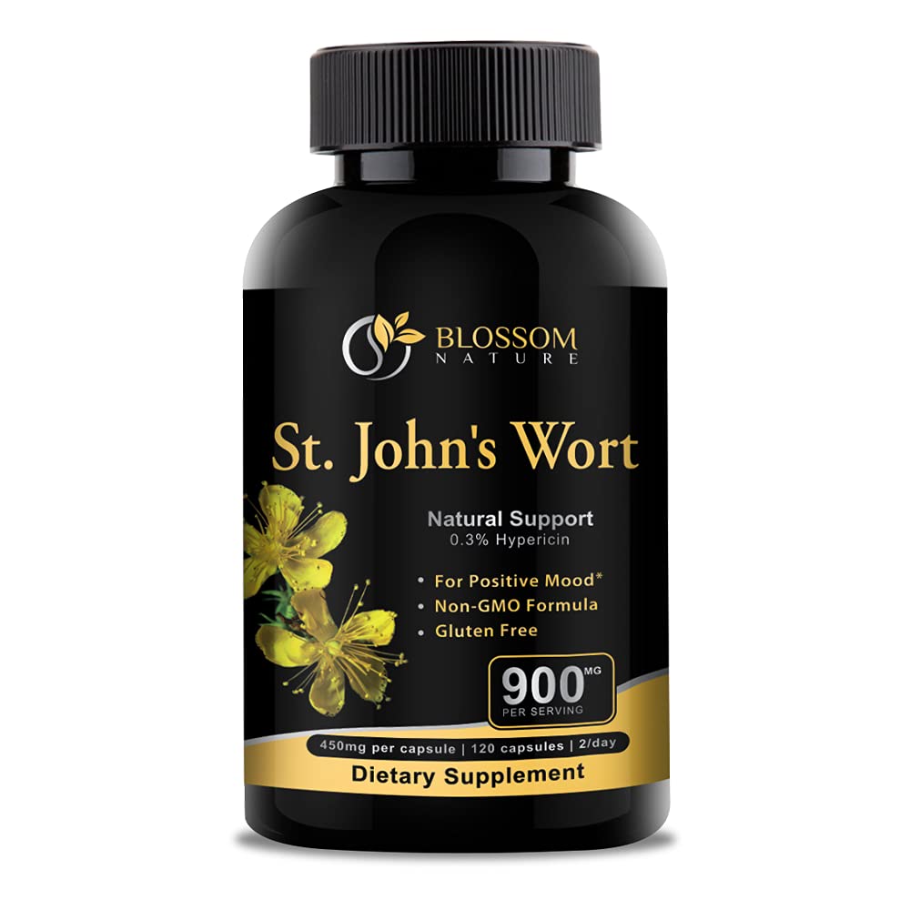 Suplimente *-Calm Supplements *-120 de legume St Johns Capsule Wort (provizie de 2 luni), 450 mg de Vegan, non-GMO St. John's Wort (Hypericum Perforatum),0,3%Hypericină per Cap