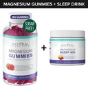 Gume de magneziu fără zahăr (180 gume) și pulbere de magneziu timp de noapte cu Citrat de magneziu, Melatonină, L-Theanină și GABA - Vegan, Gelatină-Free, Gluten-Free, Non-GMO