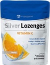 Silver Lozenges cu vitamina C - Premium Nano Silver 60 PPM Argint coloidal, Miere organică și vitamina C Suplimentul mineral scade pentru a sprijini sistemul imunitar, Soothe Tuse și gât - 24 Orange Lozenges